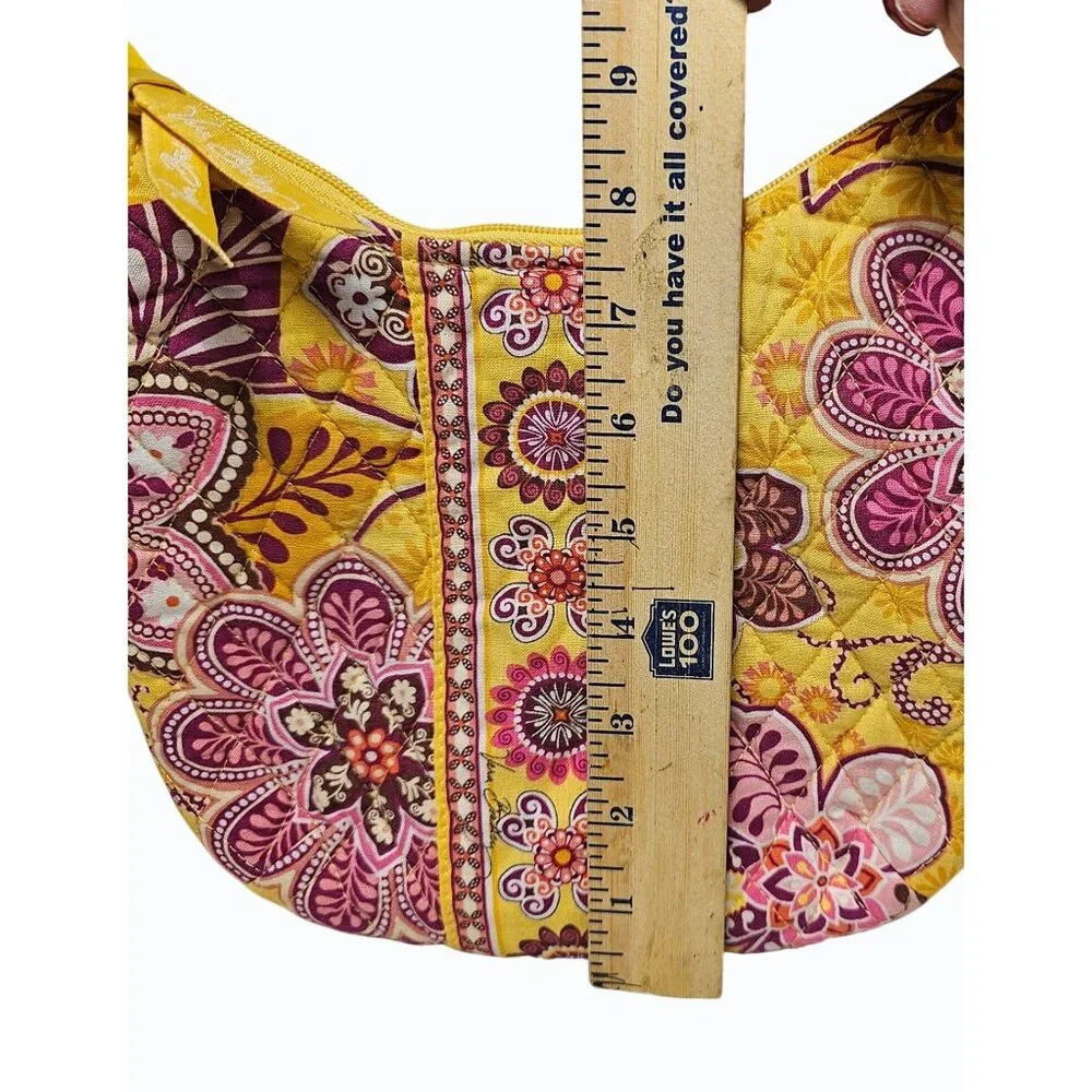 Vera Bradley Olivia Bali Gold 2009 Purse Floral Yellow Pink Retired - Picture 12 of 13